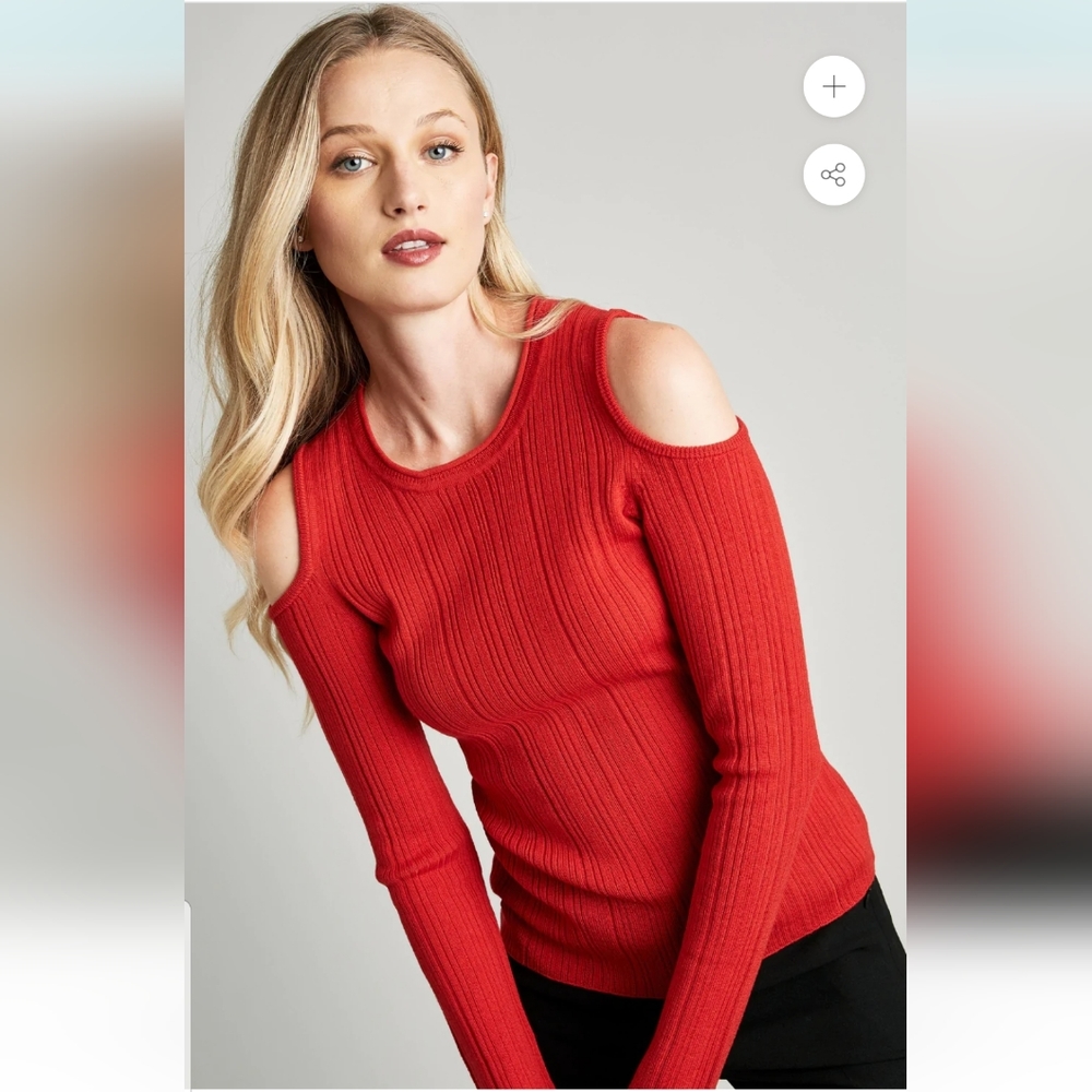 Elie Tahari  Cold Shoulder Sweater
